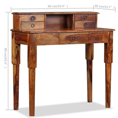 Bureau avec 5 tiroirs en bois de Sesham massif