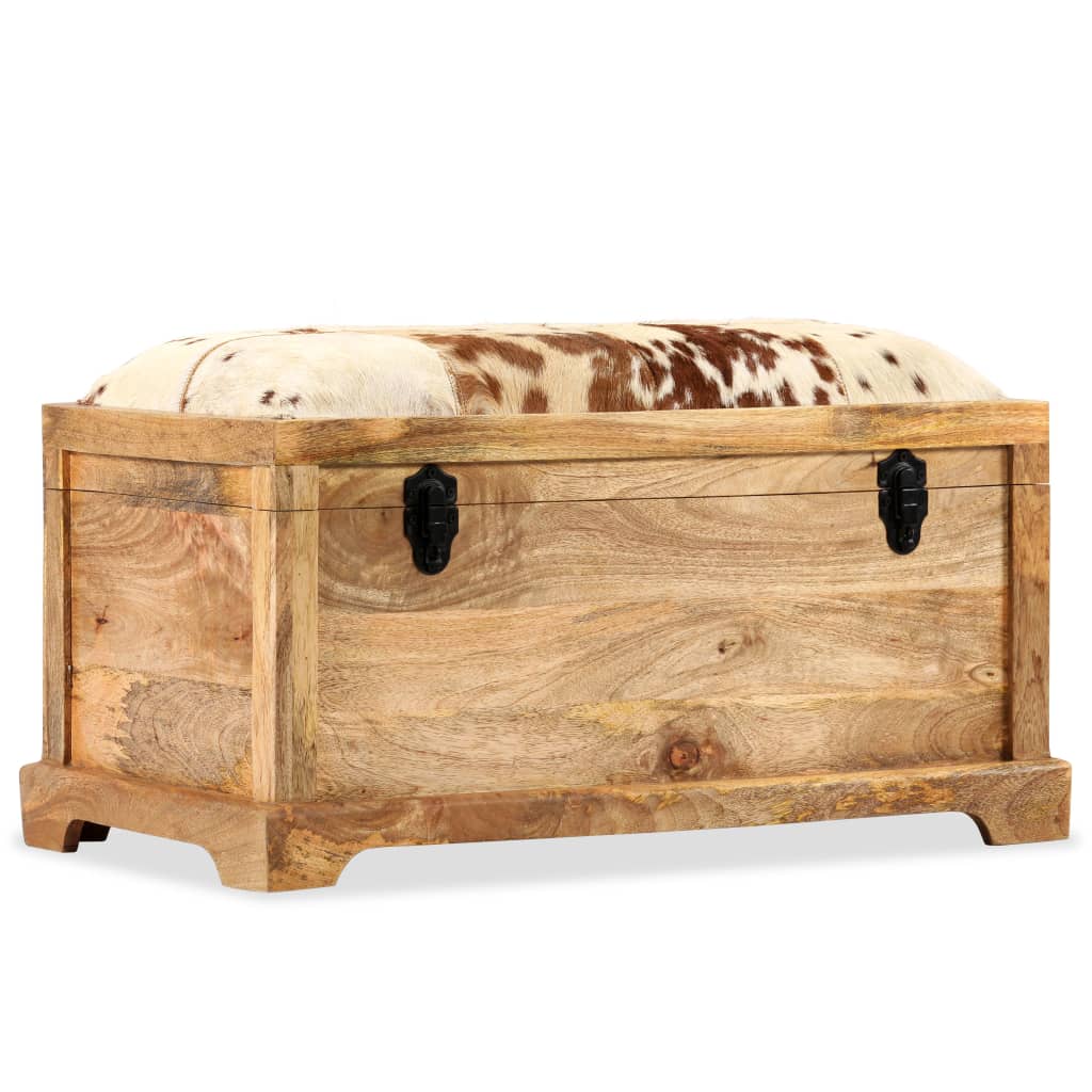 Banc de rangement en bois de manguier