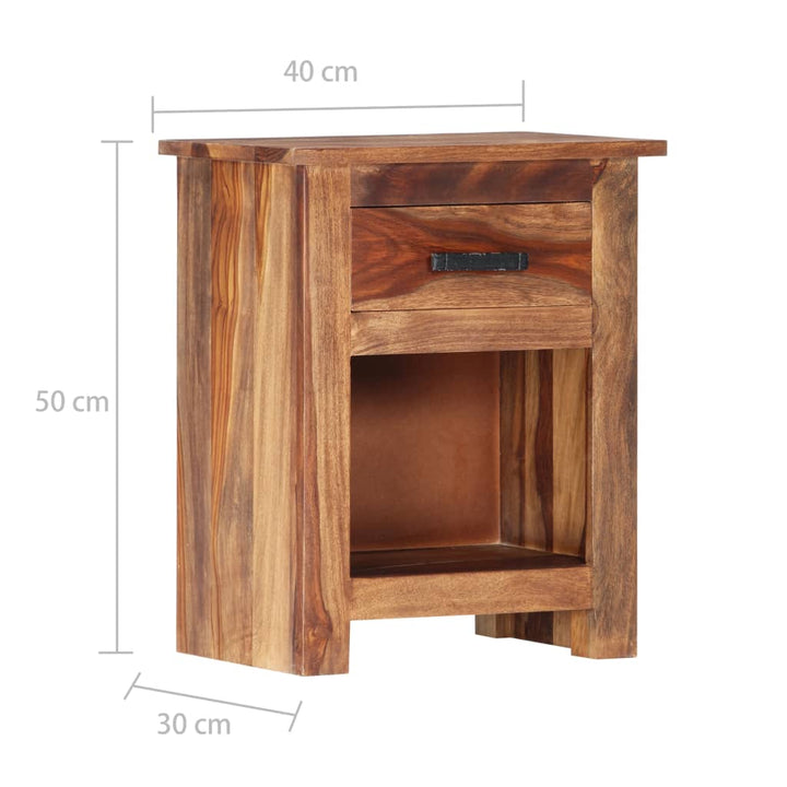 Table de chevet en bois de Sesham massif