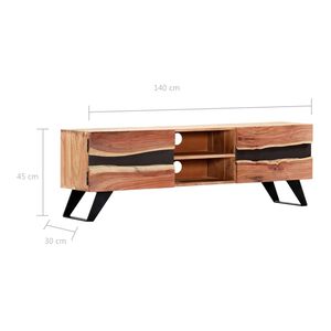 Meuble TV 140 x 30 x 45 cm Bois d&