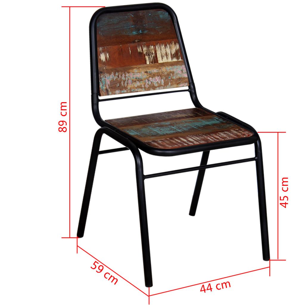 4 Chaises en bois de récupération