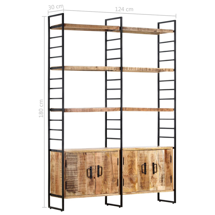 Bibliothèque en bois de manguier brut