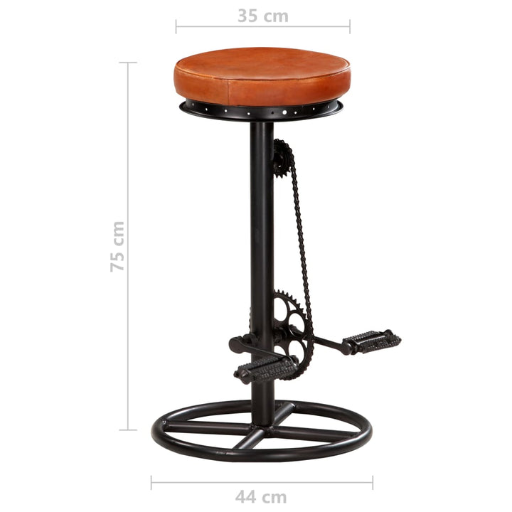 Tabourets de bar 2 pcs en cuir de chèvre