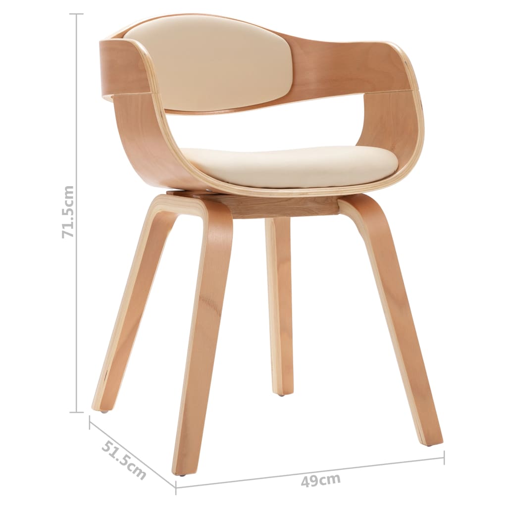Chaises en simili cuir et bois courbé